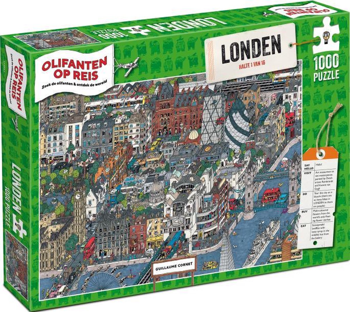 Legpuzzel Olifanten op Reis - Londen (halte 1 van 16, 1000 stukjes)